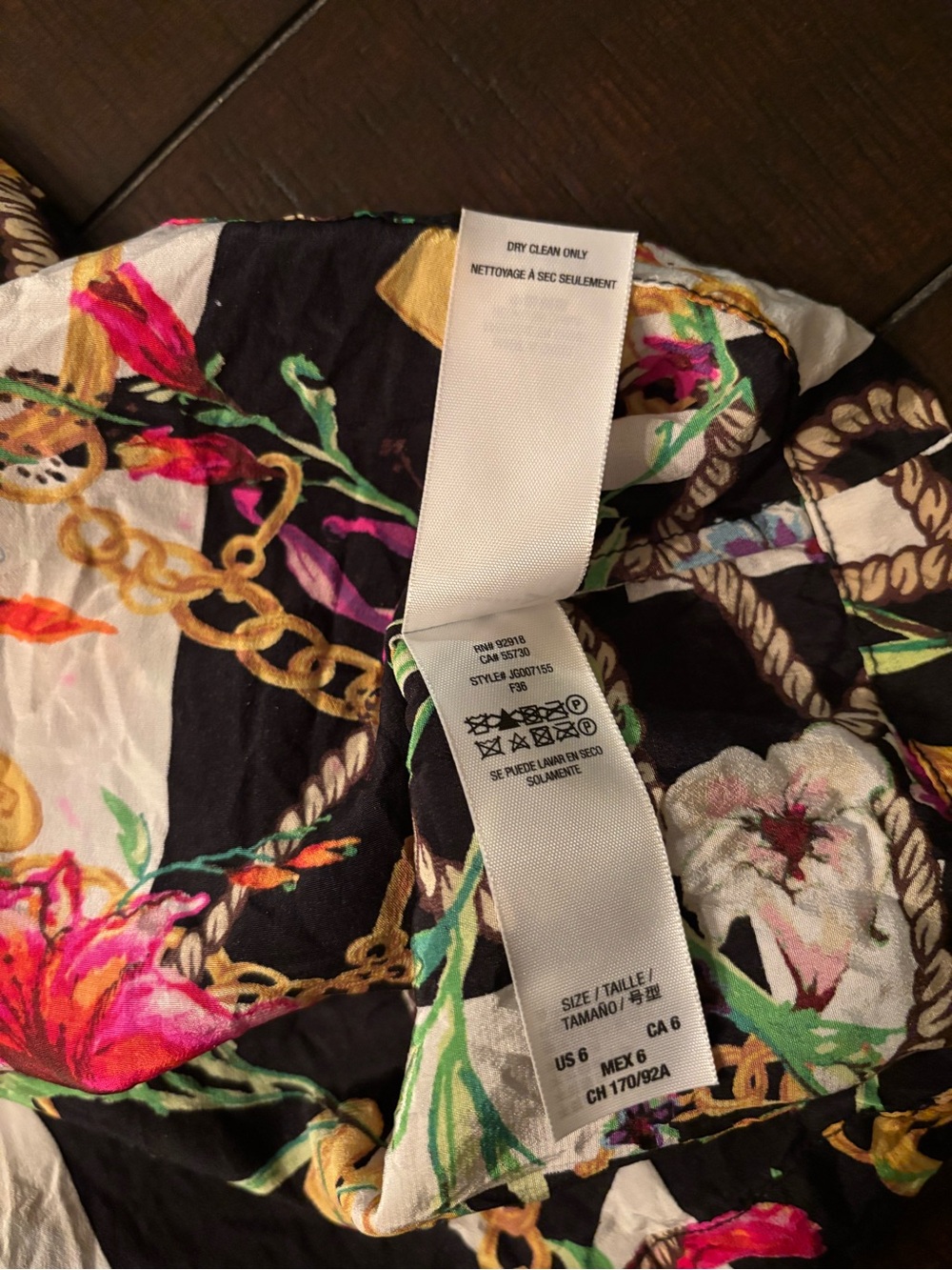 Juicy Couture Black, White, Pink & Gold Floral Stripe Mini Dress - Picture 11 of 12